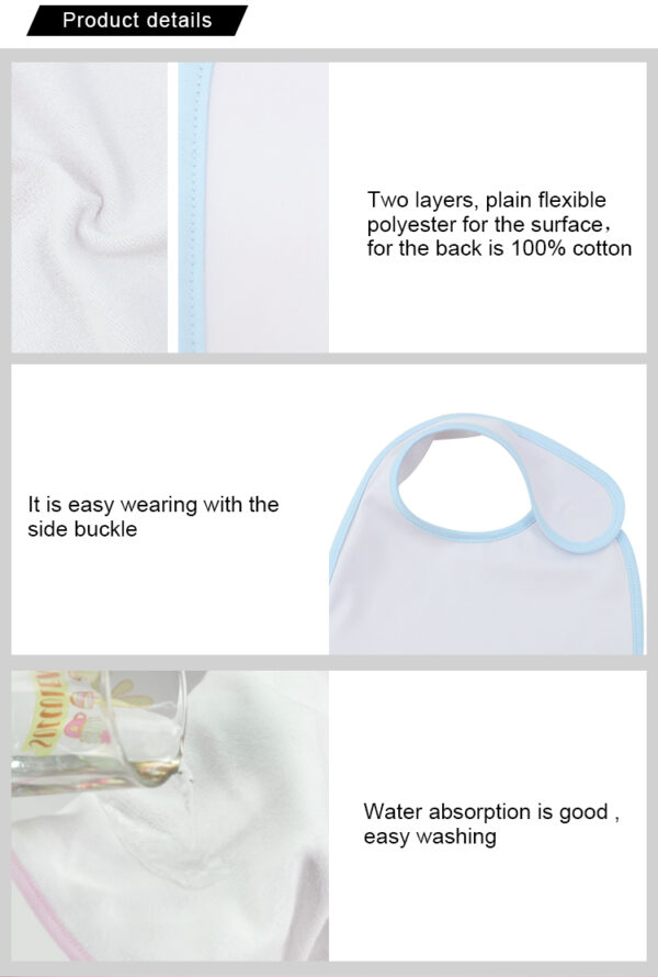 Sublimation Baby Bib- 2 Colours to choose from - Picture Perfect Products