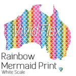 Rainbow Mermaid Print-White Scale