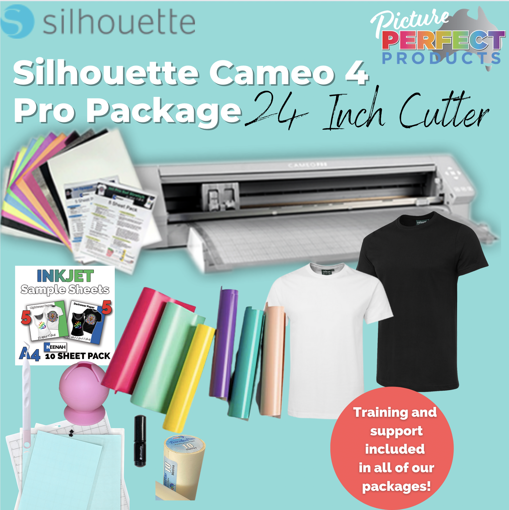 Silhouette Cameo 5 Plus Bundle With Vinyl Starter Kit, Heat Transfer S