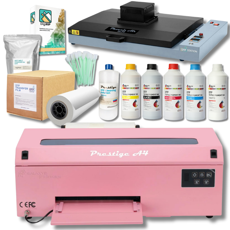 Prestige A4 Direct to Film (DTF) Roll Printer with Oven, Filter, Inks and Supplies - Pink