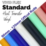 Vivid Flex Heat Transfer Vinyl Offcut Rolls– 30+ Colours - 90mm-120mm x 1m