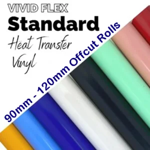 Vivid Flex Heat Transfer Vinyl Offcut Rolls– 30+ Colours - 90mm-120mm x 1m